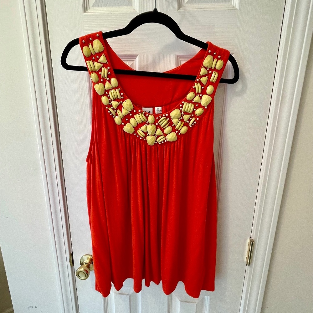Marc Bouwer Embellished Orange Top